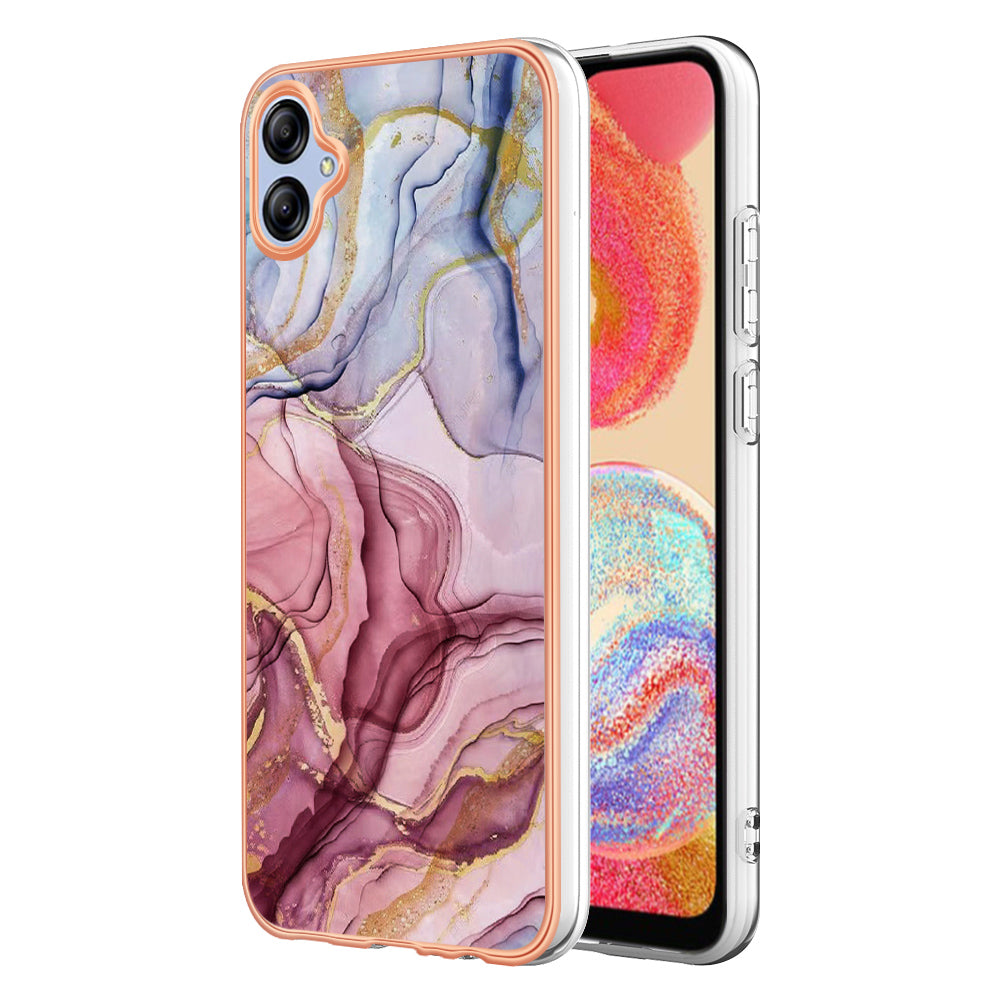 For Samsung Galaxy A04e 4G / F04 4G / M04 4G YB IMD Series-16 Style E Marble Pattern TPU IMD Phone Case 2.0mm Electroplating Cover For Samsung Galaxy A04e 4G / F04 4G / M04 4G YB IMD Series-16 Style E Marble Pattern TPU IMD Phone Case 2.0mm Electroplating Cover
